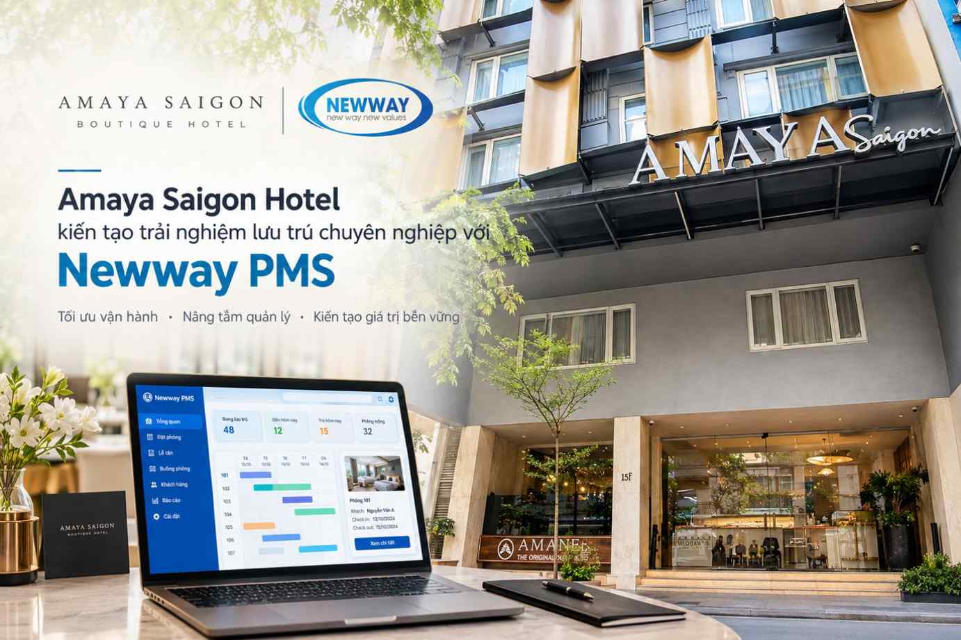 Amaya Saigon Hotel: Kiến tạo trải nghiệm lưu trú chuyên nghiệp với Newway PMS